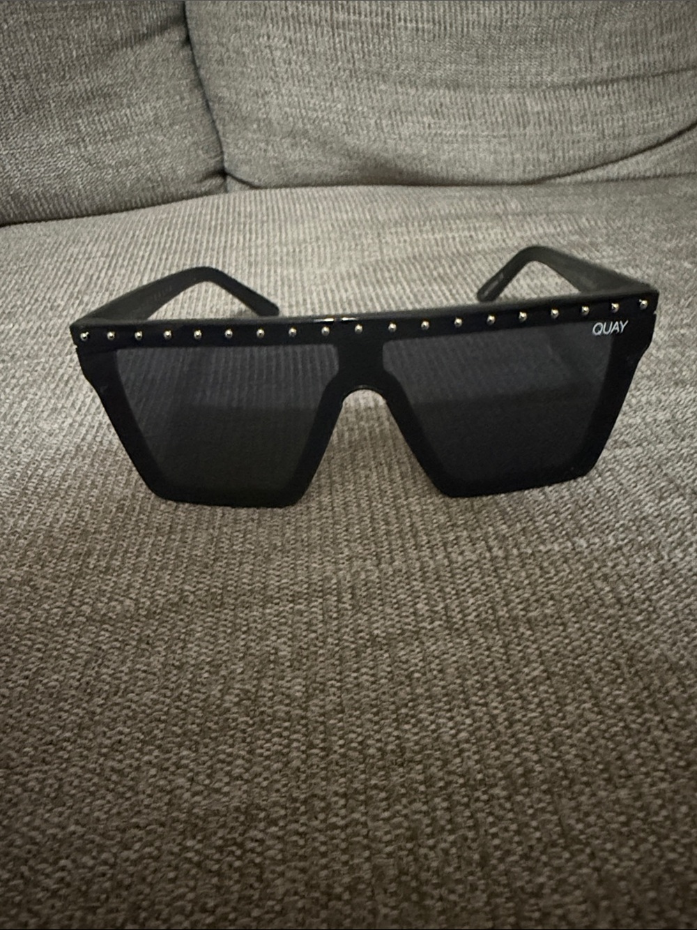 Quay Black Hindsight Sunglasses with Studs